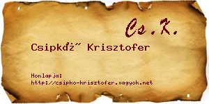 Csipkó Krisztofer névjegykártya
