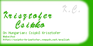 krisztofer csipko business card